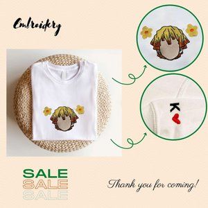 Anime Embroidered Sweatshirt, Embroidered Anime